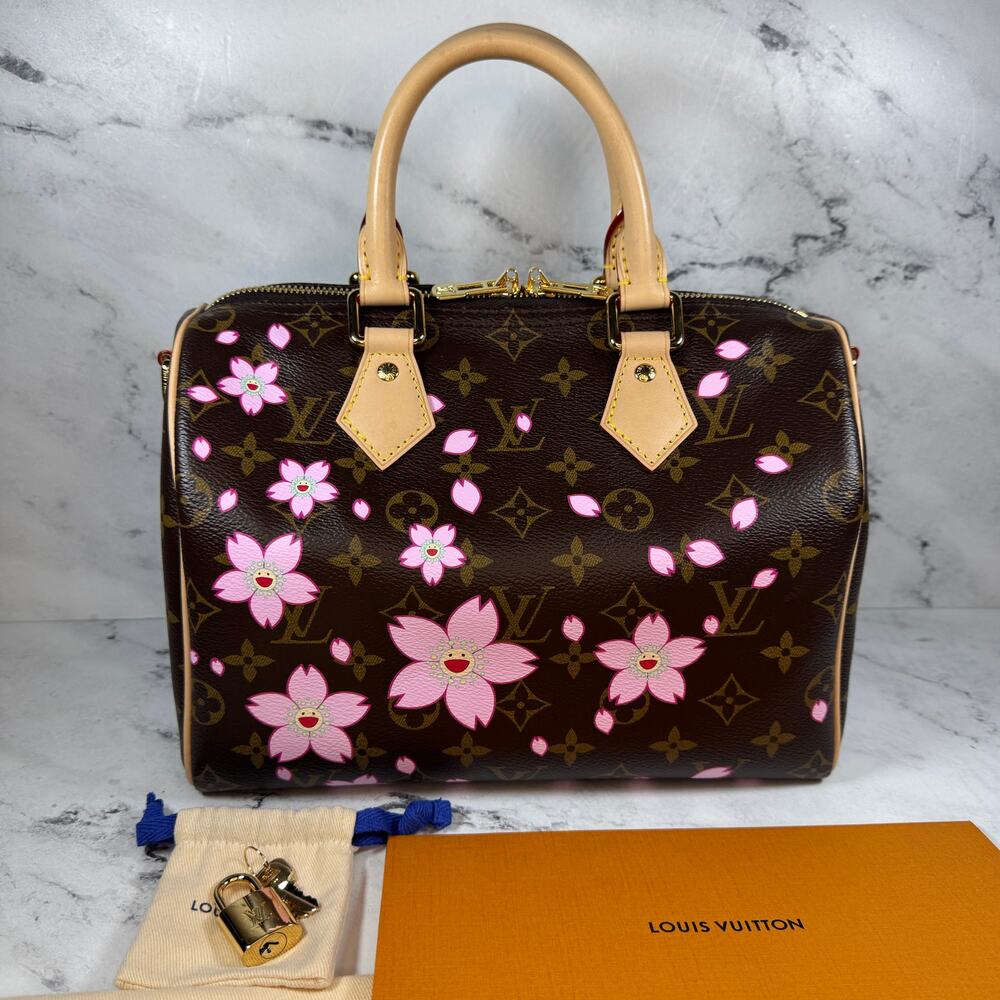 Louis Vuitton Murakami Bag Cherry Blossom Speedy 25 LV X TM Monogram Bandouliere